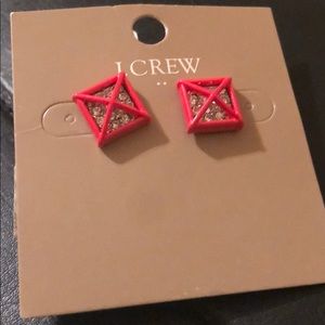 J Crew hot pink stud earrings